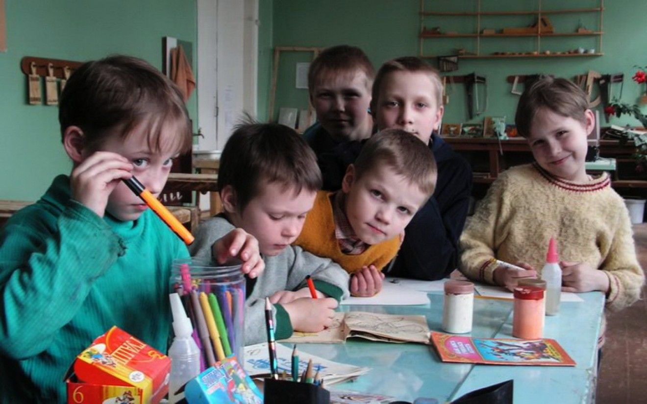 Charity event with children in local community